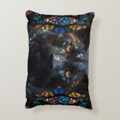Schwarzer Panther Portrait Accent Pillow Dekokissen (Rückseite(Vertikal))