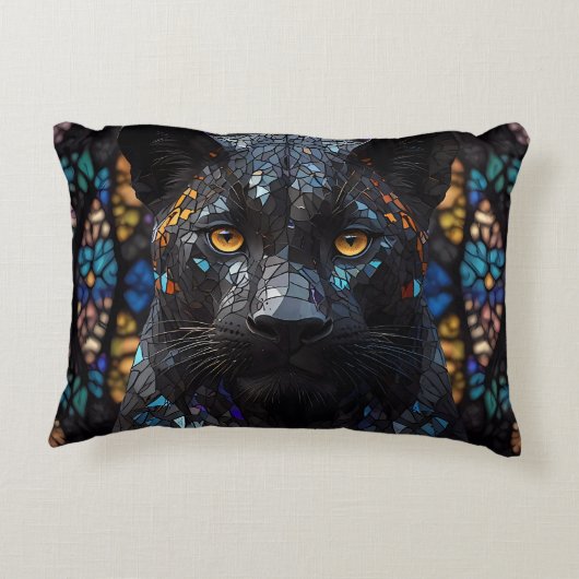 Schwarzer Panther Portrait Accent Pillow Dekokissen (Rückseite)