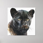 Schwarzer Panther Portrait Image Watercolor Leinwanddruck (Vorderseite)