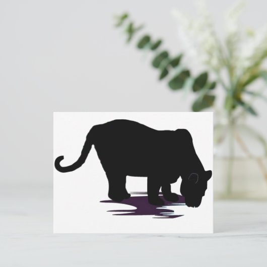 Schwarzer Panther Postkarte (Stehend Vorderseite)