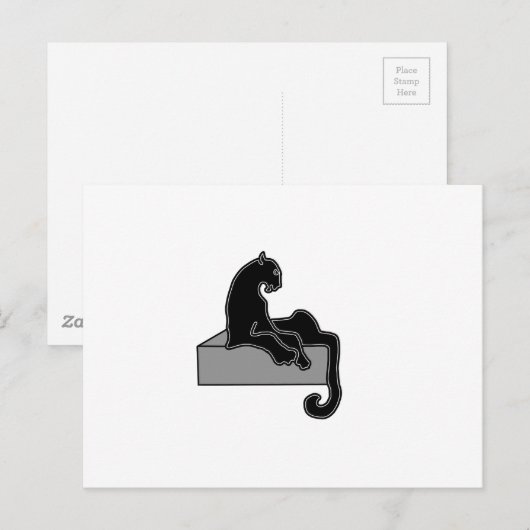 Schwarzer Panther Postkarte (Vorne/Hinten)