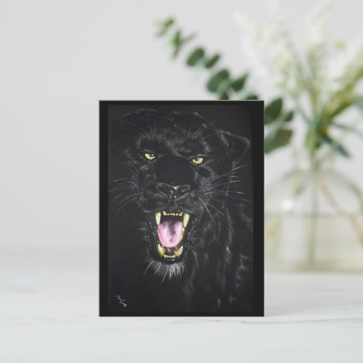 Schwarzer Panther Postkarte (Stehend Vorderseite)