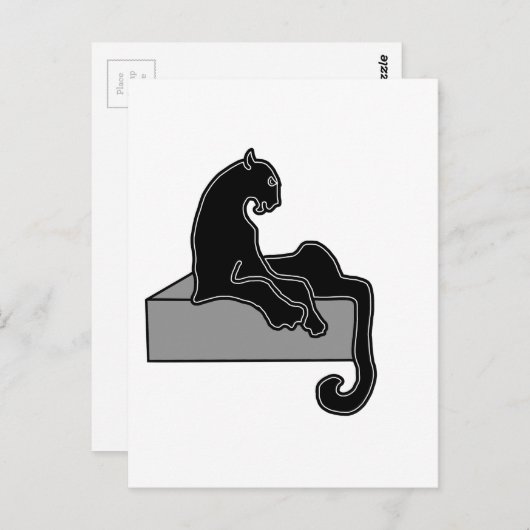 Schwarzer Panther Postkarte (Vorne/Hinten)