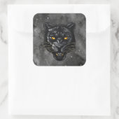 Schwarzer Panther Quadratischer Aufkleber (Tasche)