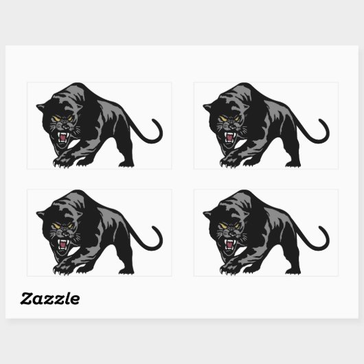 Schwarzer Panther Rechteckiger Aufkleber (Blatt)