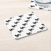 Schwarzer Panther Rechteckiger Pappuntersetzer (angewinkelt)