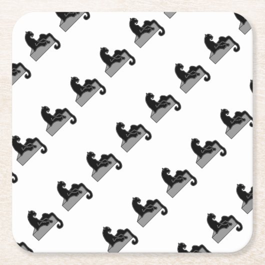 Schwarzer Panther Rechteckiger Pappuntersetzer (Vorderseite)