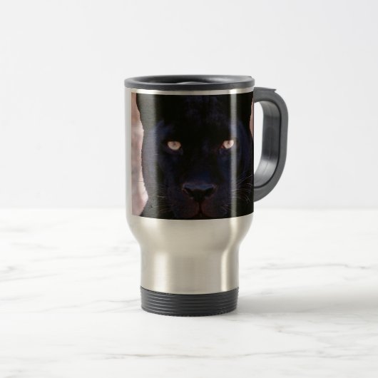 Schwarzer Panther Reisebecher (VorderseiteRechts)