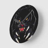 Schwarzer Panther Runde Wanduhr (Winkel)