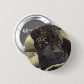 Schwarzer Panther-runder Knopf Button (Vorne & Hinten)