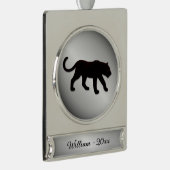 Schwarzer Panther Silbername und Jahr Banner-Ornament Silber (Rechts)