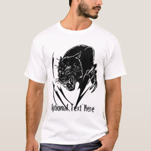 Schwarzer Panther-T - Shirt in Schwarzweiss