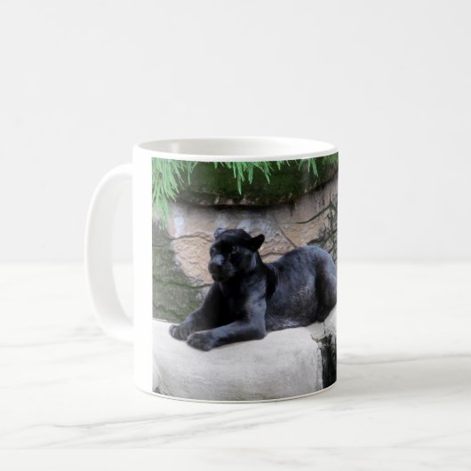 Schwarzer Panther-Tasse Kaffeetasse (Vorderseite Links)