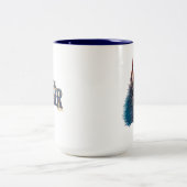 Schwarzer Panther| Tribal Mask Überschneidung Art Zweifarbige Tasse (Mittel)