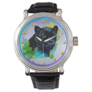 SCHWARZER PANTHER und MISCHENdschungel Armbanduhr