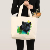SCHWARZER PANTHER und MISCHENdschungel Jumbo Stoffbeutel (Vorderseite (Produkt))