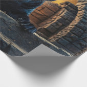 Schwarzer Panther und thailändischer Tempel Geschenkpapier (Ecke)