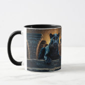 Schwarzer Panther und thailändischer Tempel Tasse (Links)