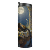 Schwarzer Panther unter dem Vollmond  Thermosbecher (Nach rechts gedreht)