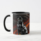 Schwarzer Panther vor Lava-Feld Tasse (Links)