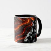 Schwarzer Panther vor Lava-Feld Tasse (VorderseiteRechts)