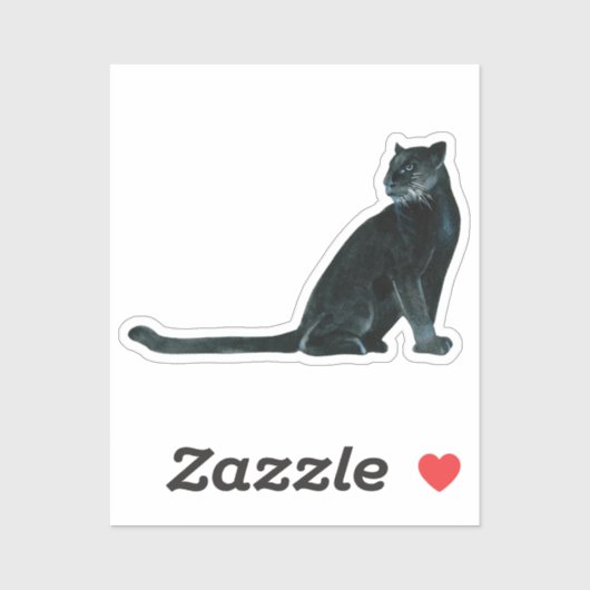 Schwarzer Panther Wasserfarbenaufkleber Aufkleber (Blatt)