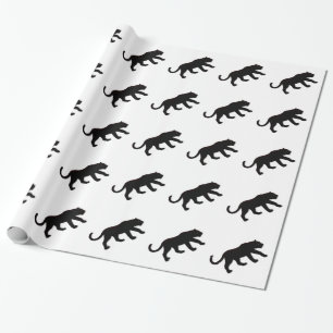 Schwarzer Panther-Weiß Geschenkpapier