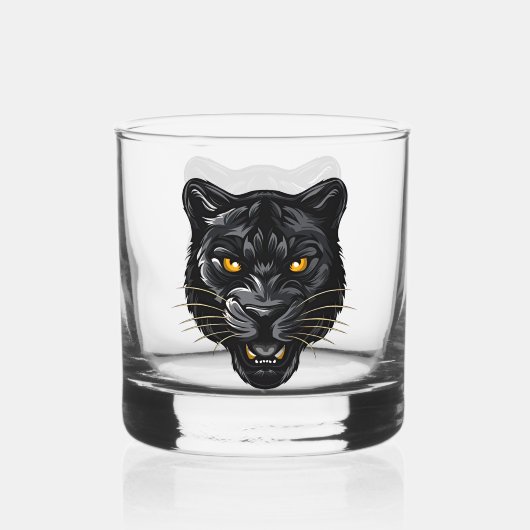 Schwarzer Panther Whiskyglas (Vorderseite)