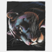 Schwarzer Panther Zeichnend harte Pastelle Fleecedecke (Vorderseite)