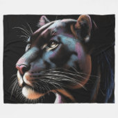Schwarzer Panther Zeichnend harte Pastelle Fleecedecke (Vorderseite (Horizontal))