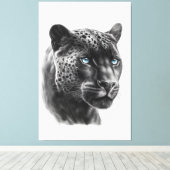 Schwarzer Panther - Zeichnend Stift Leinwanddruck (Insitu (Holzboden))