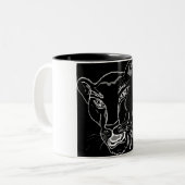 Schwarzer Panther Zweifarbige Tasse (Vorderseite Links)