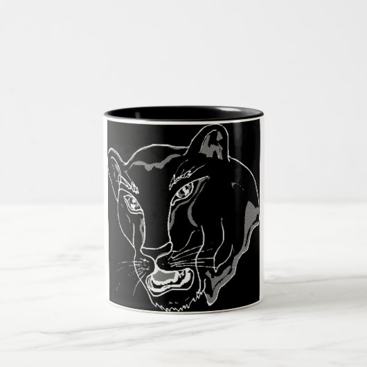 Schwarzer Panther Zweifarbige Tasse (Mittel)