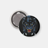 Schwarzer Pantherkopf Magnet (Vorderseite/Rückseite)