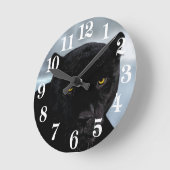 Schwarzer PantherPanthera Runde Wanduhr (Winkel)