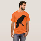 Schwarzer Papagei auf Stange T-Shirt (Vorne ganz)