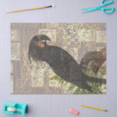 Schwarzer Papagei mit Damask und Newsprint Decoupa Seidenpapier (Basteln)