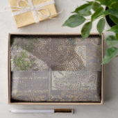 Schwarzer Papagei mit Damask und Newsprint Decoupa Seidenpapier (Geschenk)