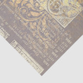 Schwarzer Papagei mit Damask und Newsprint Decoupa Seidenpapier (Detail)