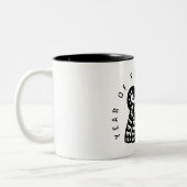 Schwarzer Paperschnitt Hund Chinesisch Zodiac Gebu Zweifarbige Tasse (Links)