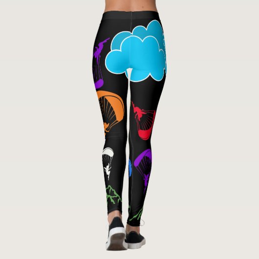 Schwarzer Paraglider-Leggings Leggings (Rückseite)