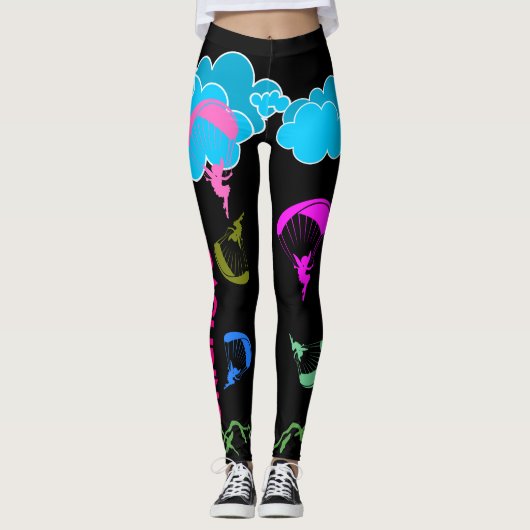 Schwarzer Paraglider-Leggings Leggings (Vorderseite)
