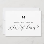 Schwarzer Pariser Bow wirst du meine Ehrenminister Einladung (Vorderseite)