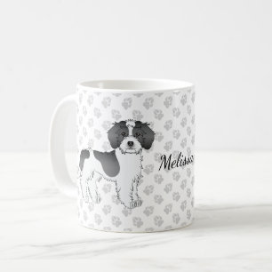 Schwarzer Parti-color Mini Goldendoodle Hund & Nam Kaffeetasse