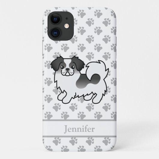 Schwarzer Parti-Farbe Tibetischer Spaniel Hund & N Case-Mate iPhone Hülle (Rückseite)