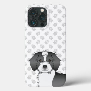 Schwarzer Parti-Farben-Mini-Goldendoodle-Hundskopf Case-Mate iPhone Hülle