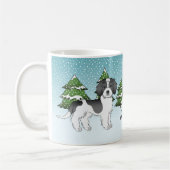 Schwarzer Parti-Farben-Mini-Goldendoodle-Winterwal Kaffeetasse (Links)