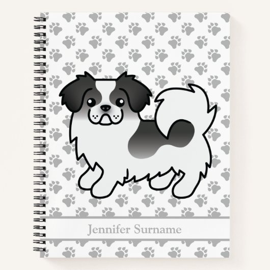 Schwarzer Parti-Farbtibetischer Spanier Niedlicher Notizblock (Vorderseite)