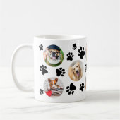 Schwarzer Pawprint 8 Hunde FotoCollage Kaffeetasse (Links)