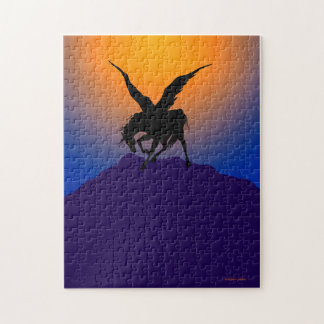 "Schwarzer Pegasus an der Dämmerung der Zeit" Puzzle